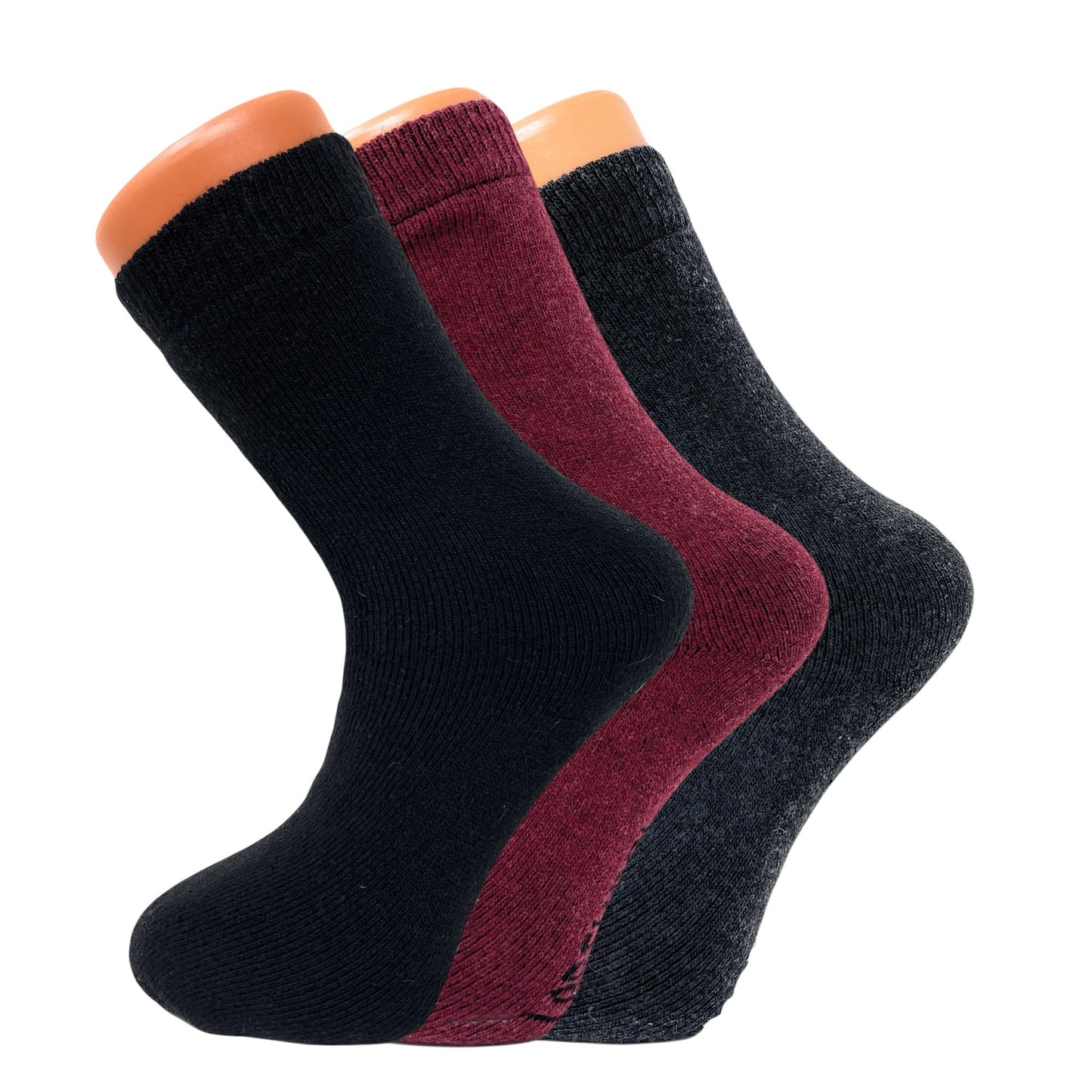 3 Pairs Women’s Thermal Wool Crew Socks Size 5-7 Warm Soft Winter Essentials