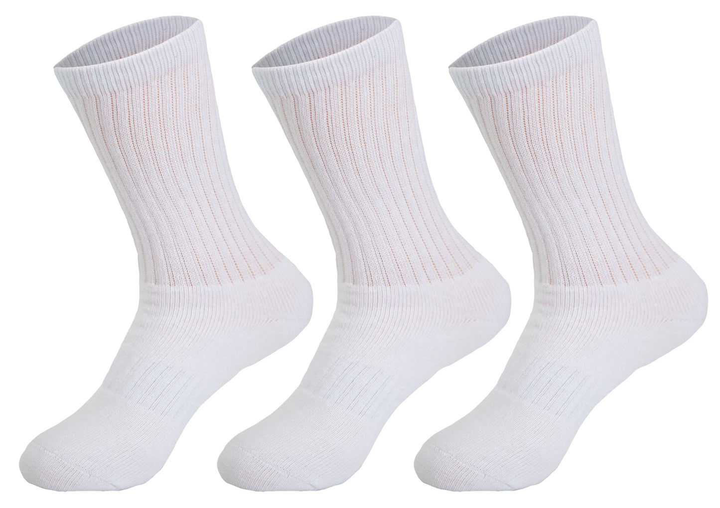Women Cotton Crew Socks Black 3 Pack Size 5-10 Athletic Soft Cushion Everyday