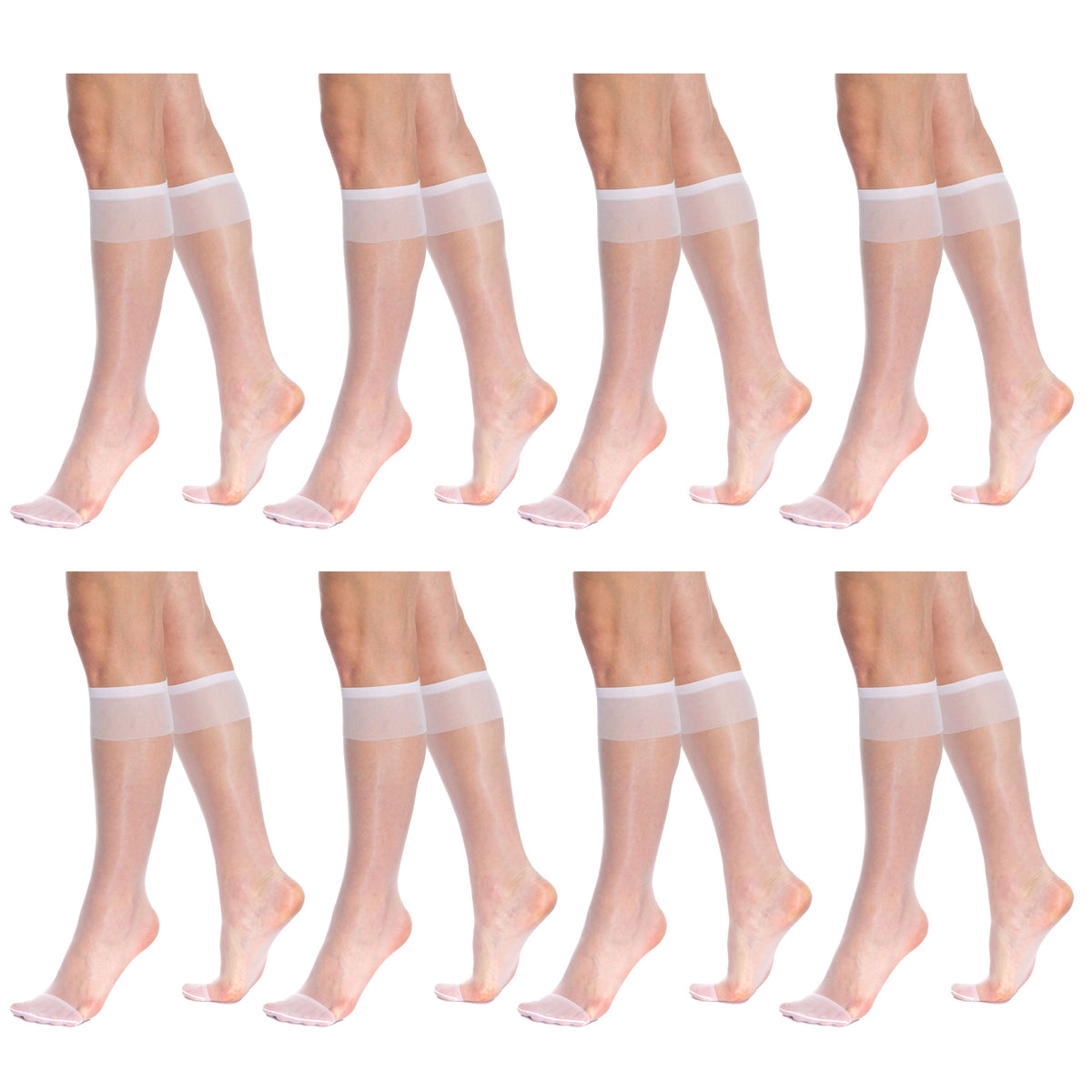 White sheer knee-high socks