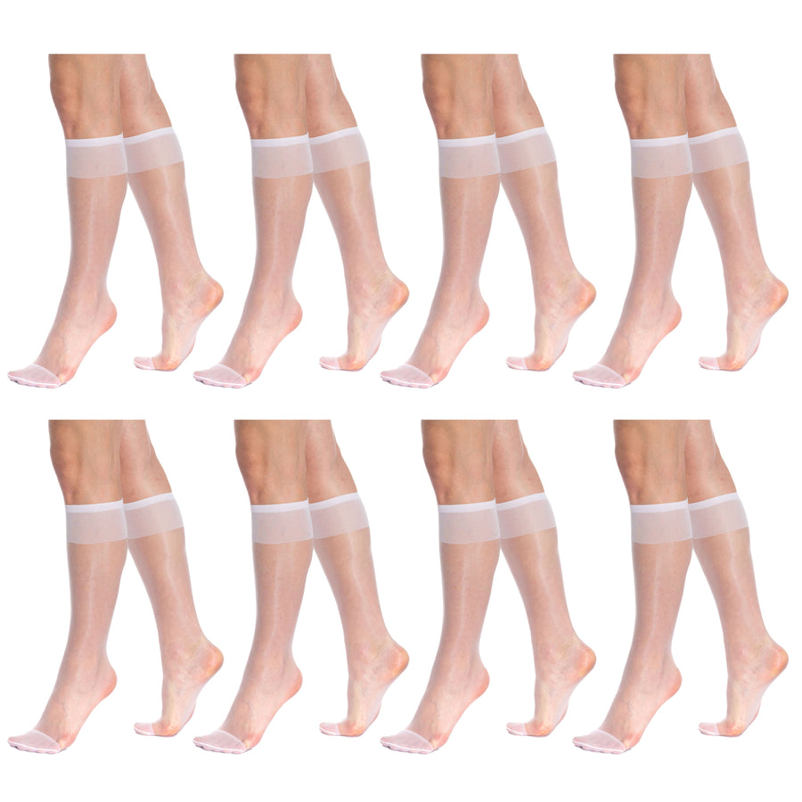 White sheer knee-highs