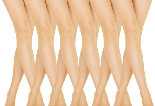 6 Pairs Women’s Ultra Sheer Pantyhose 20 Denier Silky Soft Stretchy Tights M-L